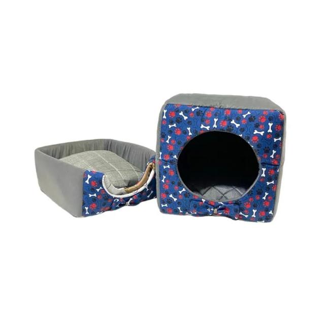 Cama Pet Iglu Pequena em Suede para Cachorros e Gatos com Almofada - Toca Confortável para Todas as Estações